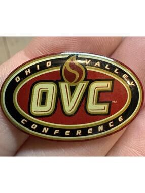 Vintage OVC Ohio Valley Conference Gold Tone NCAA Hat Lapel Enamel Pin Logo